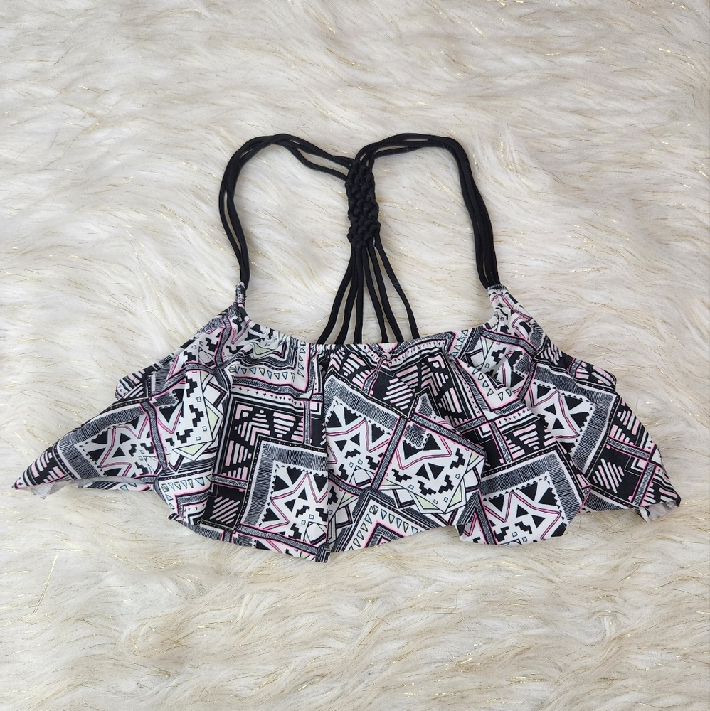 Victoria's Secret Pink Aztec Ruffle Bikini Top